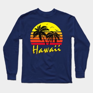 Hawaii Retro Sunset Long Sleeve T-Shirt